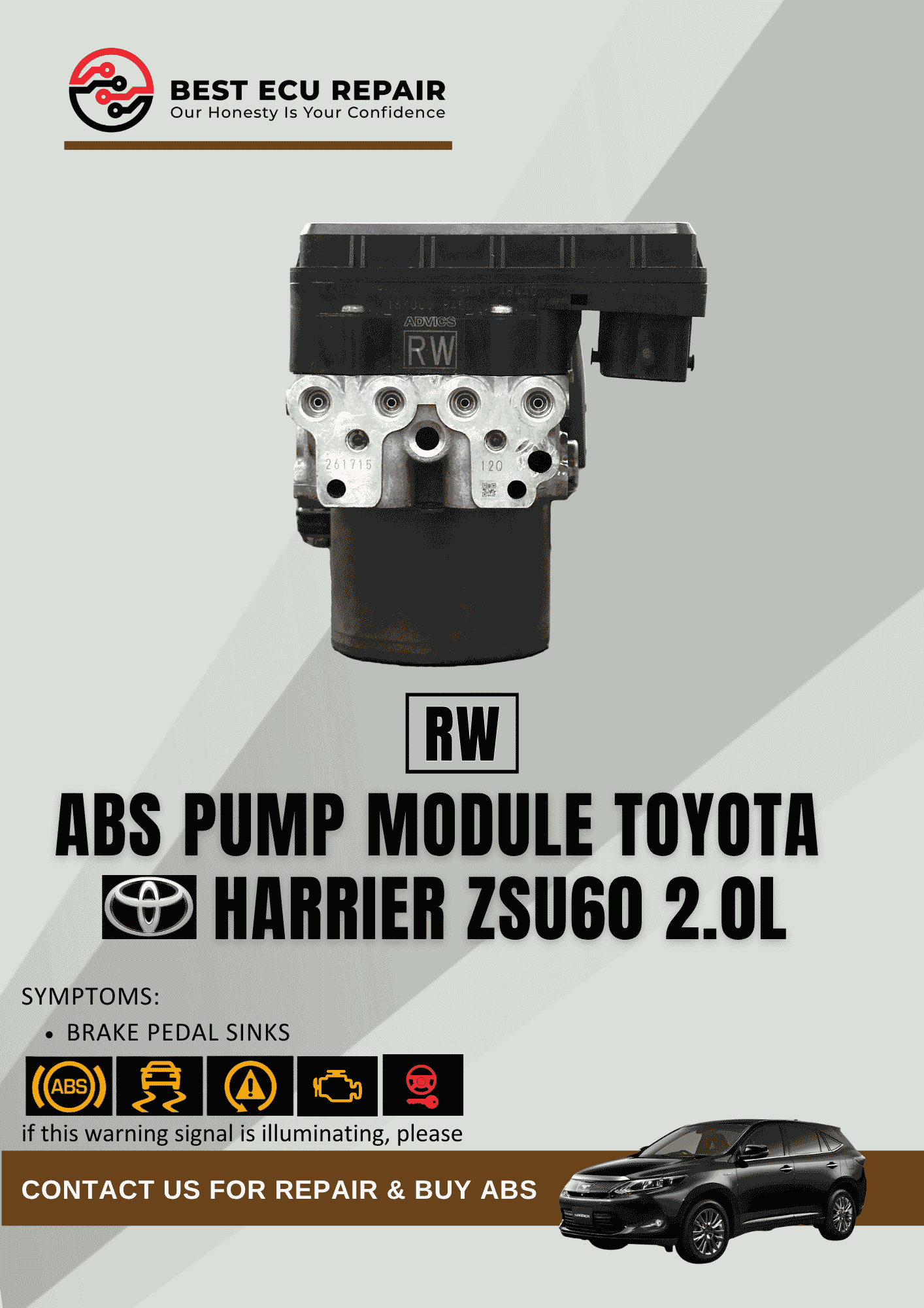ABS Pump Module Toyota Harrier ZSU60 2.0L
