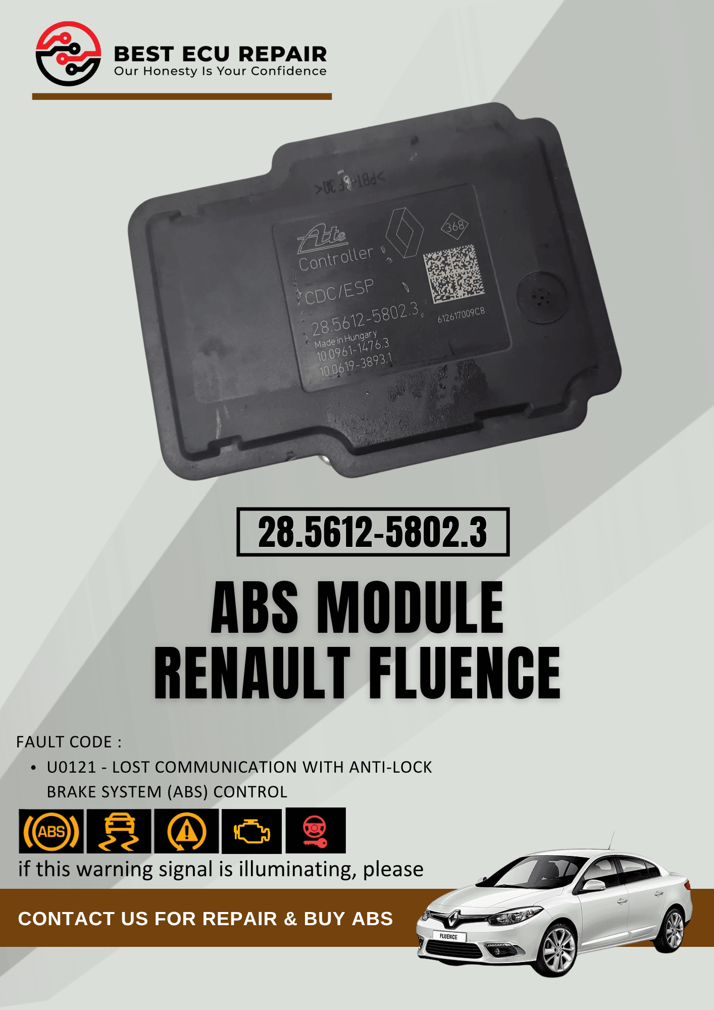 ABS Module Renault Fluence (28.5612-5802.3)