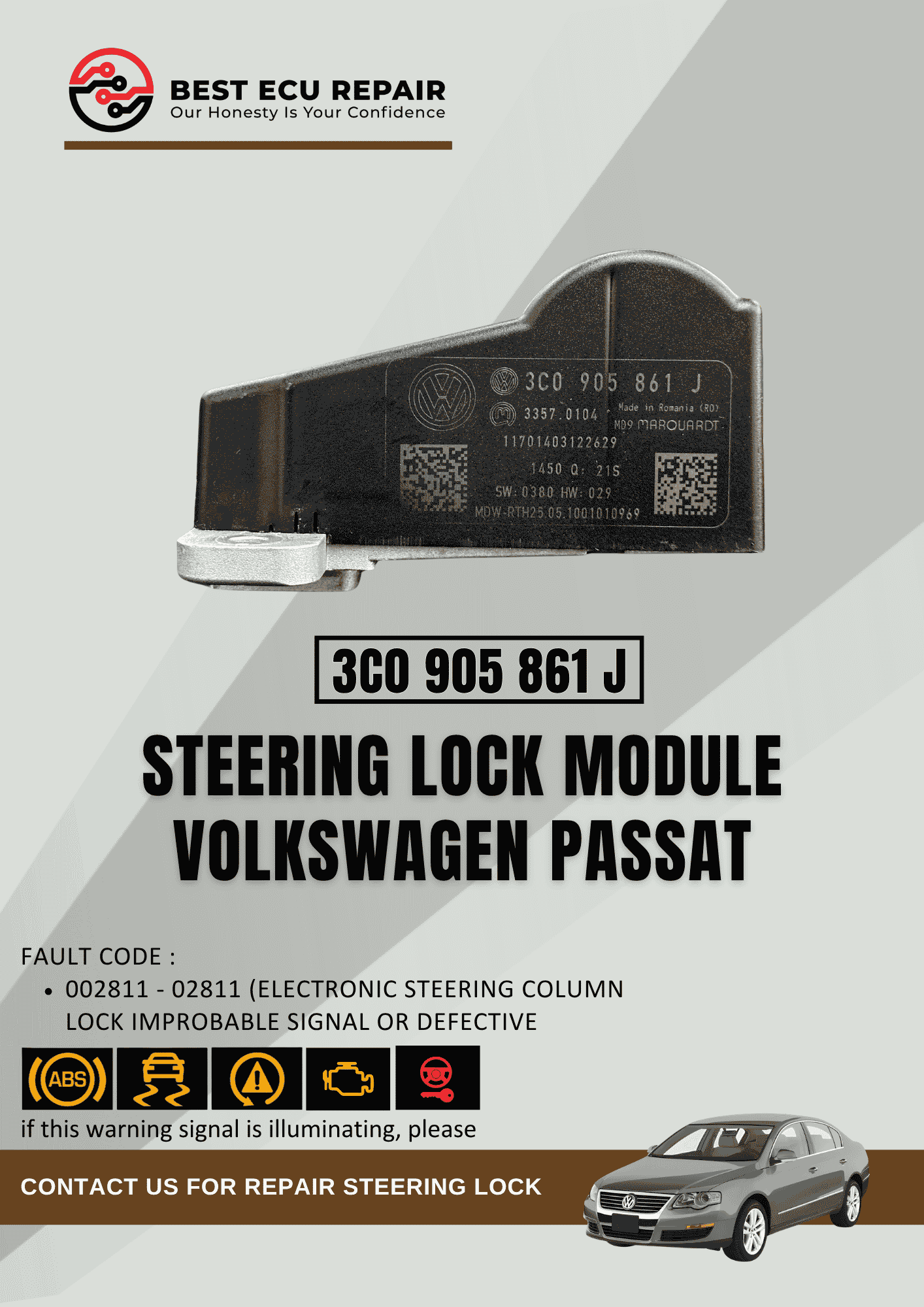 Steering Lock Module Volkswagen Passat (3C0 905 861 J)