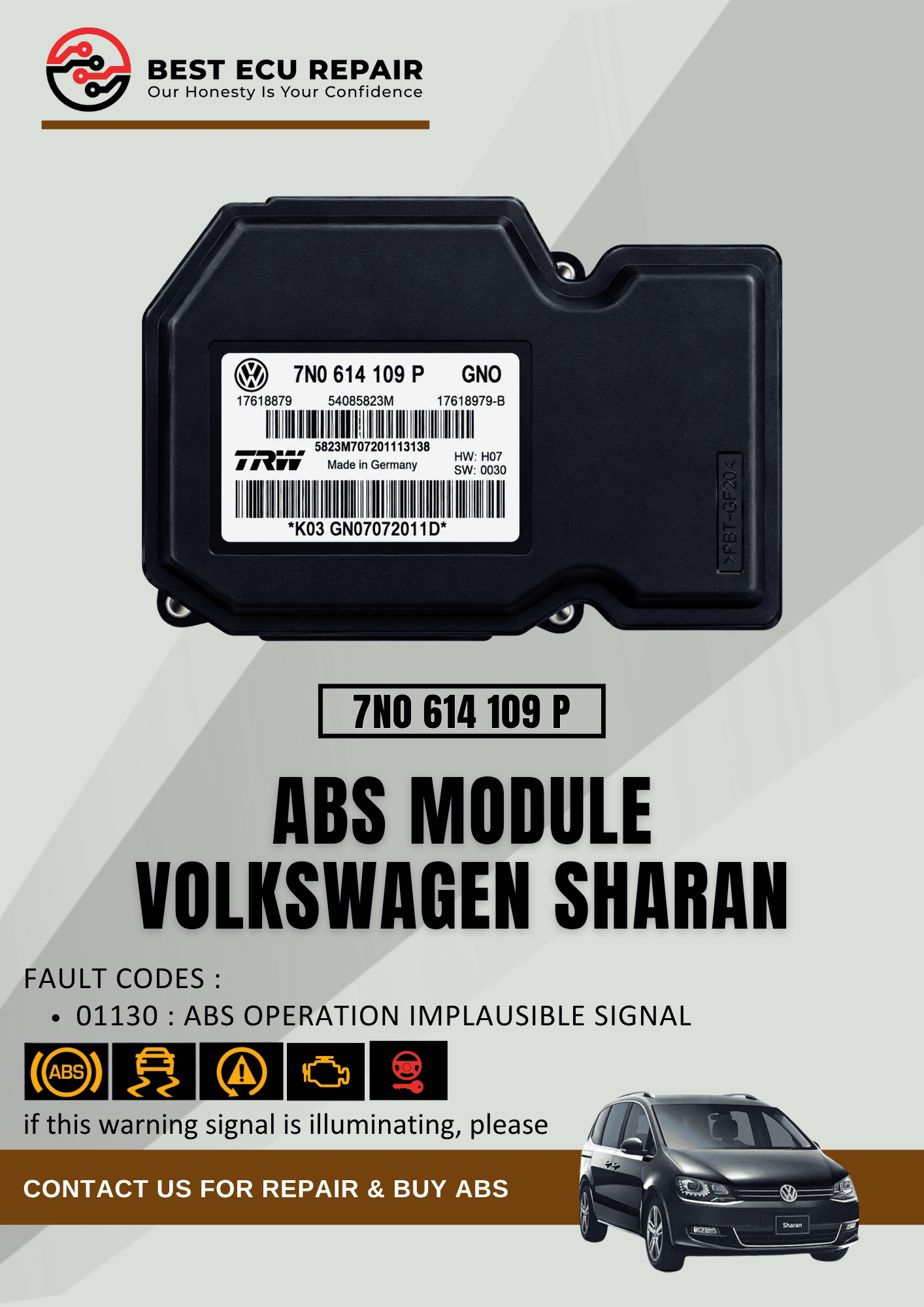 ABS Module Volkswagen Sharan (7N0 614 109 P)